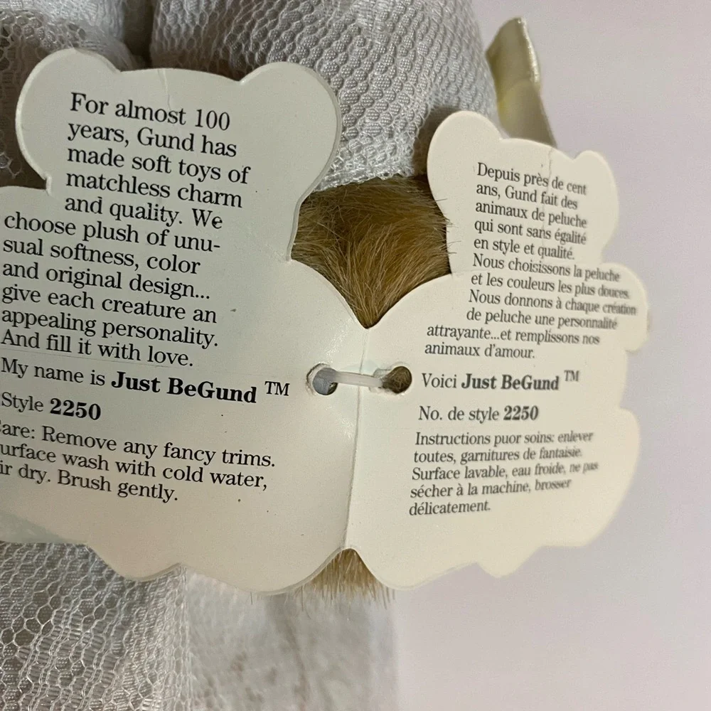 GUND 1990 JUST VINTAGE BEGUND 2250 &2251 WEDDING BRIDE & GROOM TEDDY BEAR